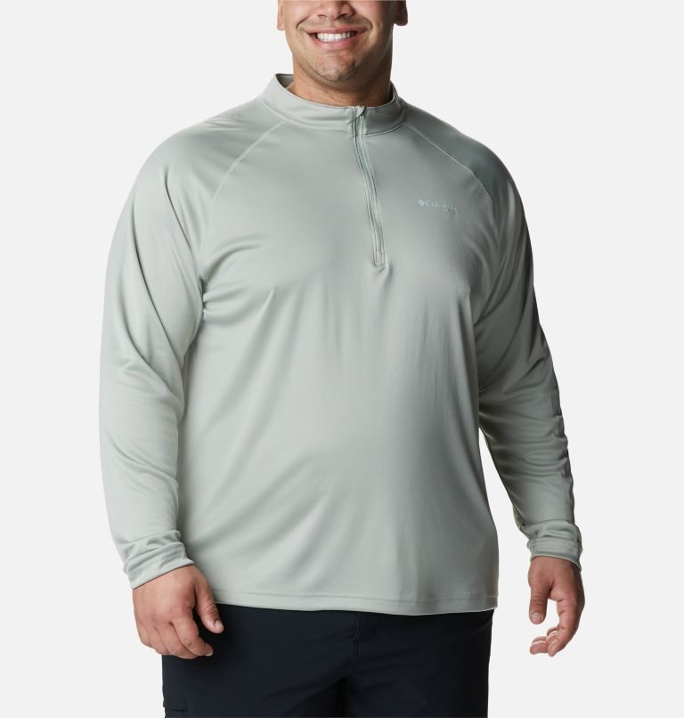 Men\'s Columbia PFG Terminal Tackle 1/4 Zip Sweatshirts Grey | Plus Size CA-IL504